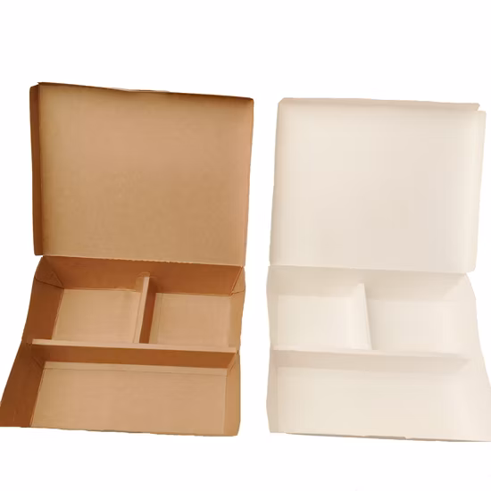 Scomparto usa e getta da asporto in carta Kraft Bento per pasti, pranzo, cibo, catering, imballaggio, vassoio